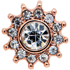 16G 1/4 Clear Gem Rose Gold Tone Stylish Sun Labret Monroe Tragus