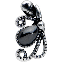 16G 5/16 Black Gem Abstract Bow Labret Monroe Tragus