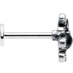 16G 5/16 Black Gem Abstract Bow Labret Monroe Tragus