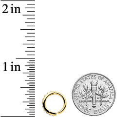 16G 5/16 Clear CZ Gem Gold Tone Forward Facing Closure Ring