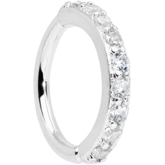 16G 5/16 Clear CZ Gem Forward Facing Closure Ring