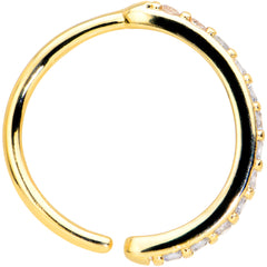 18G 3/8 Clear CZ Gem Gold Tone Forward Facing Closure Ring