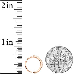 20G 3/8 Clear CZ Gem Rose Gold Tone Forward Facing Nose Hoop