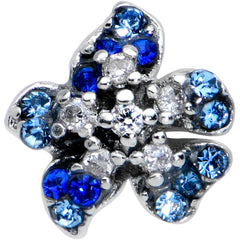 16G 5/16 Clear Blue Gem Evening Flower Labret Monroe Tragus