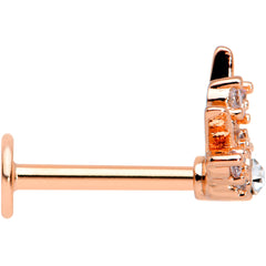 16G 5/16 Clear CZ Gem Rose Gold Tone Abstract Crown Labret Tragus