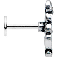 16G 1/4 Filigree Blue Green Leaves Labret Monroe Tragus