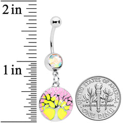 Aurora Gem Pastel Sunset Tree Dangle Belly Ring