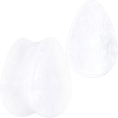 White Cloudy Quartz Drop Saddle Plug Set
