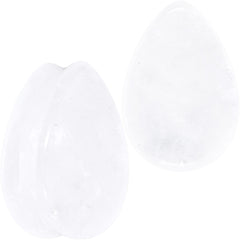 White Cloudy Quartz Drop Saddle Plug Set