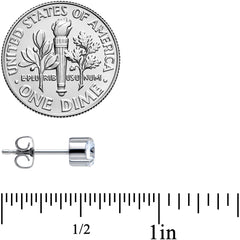 20G Clear CZ Gem 5mm G23 Titanium Post Stud Earrings