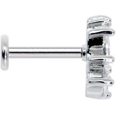 16G 5/16 Clear CZ Gem Fan Internally Thread Labret Monroe Tragus