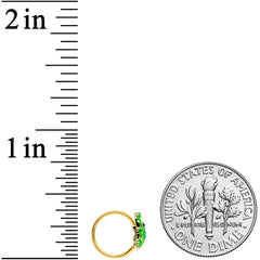 20G 5/16 Gold Tone Green Tree Frog Nose Hoop