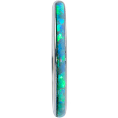 16G 5/16 Green Synthetic Opal Forward Facing Hinged Segment Ring