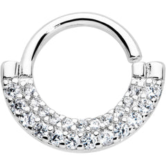 16G 5/16 Clear CZ Gem Double Drama Closure Ring