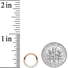 16G 5/16 Synth Opal Rosy Tone Bottom Curve Hinged Segment Ring