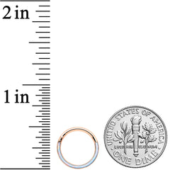 16G 3/8 Synth Opal Rose Gold Tone Bottom Curve Hinge Segment Ring