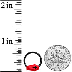 16G 3/8 Black Red Coffin Halloween Segment Ring