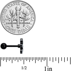 16G 1/4 Black PVD Red Eye Mummy Halloween Cartilage Tragus