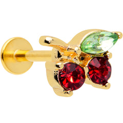16G 5/16 Red Gem Gold Hue Tasty Cherry Fruit Labret Monroe Tragus