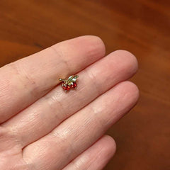 16G 5/16 Red Gem Gold Hue Tasty Cherry Fruit Labret Monroe Tragus