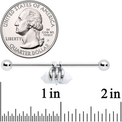 14G White Howlite Claw Industrial Barbell 38mm