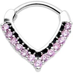 16G 5/16 Pink CZ Gem Classic Chevron Cartilage Clicker