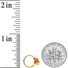 20G 5/16 Gold Tone Candy Corn Halloween Nose Hoop