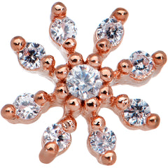 20G 1/4 Clear CZ Gem Stylish Rose Flower Nose Bone