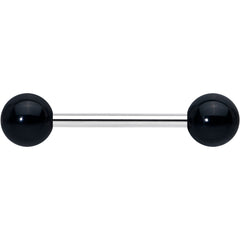Elegant Black Agate Barbell Tongue Ring