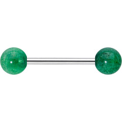 Elegant Green Jade Barbell Tongue Ring