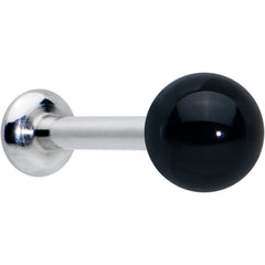 16G 1/4 Elegant Black Agate Internally Threaded Labret Tragus