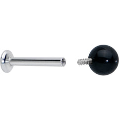 16G 5/16 Elegant Black Agate Internally Threaded Labret Tragus