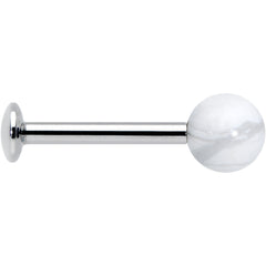 16G 5/16 Elegant White Howlite Internally Threaded Labret Tragus