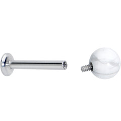 16G 5/16 Elegant White Howlite Internally Threaded Labret Tragus