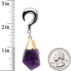 2G Purple Stone Point Curved Taper Ear Weights