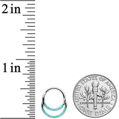 16G 5/16 Blue Synthetic Opal Double Row Hinged Segment Ring