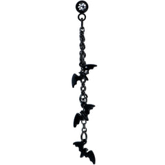 16G 1/4 Clear Gem Black Gone Batty Halloween Dangle Cartilage