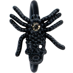20G 5/16 Yellow Gem Black Nubbly Spider Halloween Nose Hoop