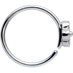 20G 3/8 Clear Gem Tiny Flower Nose Hoop
