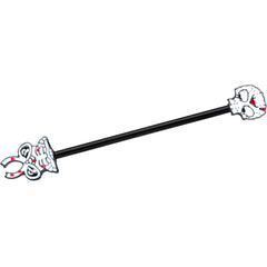 14G Black Skeleton Body Halloween Industrial Barbell 38mm