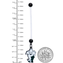Clear Bioplast Graveyard Ghost Halloween Pregnancy Dangle Belly Ring