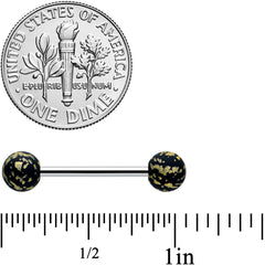 Matte Black Splatter Pattern Barbell Tongue Ring