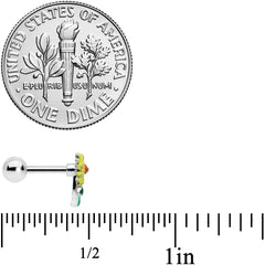 16G 1/4 Sunny Yellow Sunflower Cartilage Tragus Earring