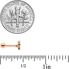 16G 1/4 Rose Gold Tone Fall White Maple Leaf Cartilage Tragus