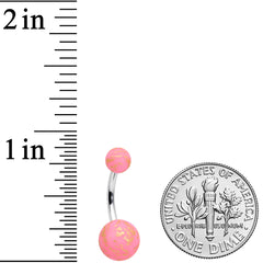 Matte Pink Splatter Pattern Belly Ring