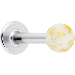 16G 5/16 Matte White Splatter Pattern Labret Monroe Tragus