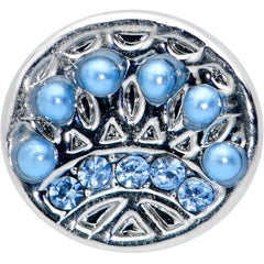16G 1/4 Blue Gem Geometric Blues Pattern Labret Monroe Tragus