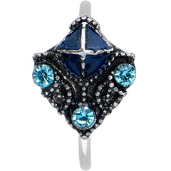 20G 5/16 Blue Gem Rococo Blue Nose Hoop