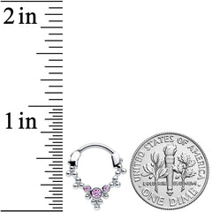 16G 5/16 Pink CZ Gem Princess Cartilage Clicker