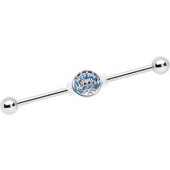14G Blue Gem Geometric Blues Industrial Barbell 38mm